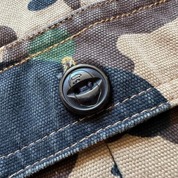 B.A.P.E. Bathing Ape Busy Works Made in Japan Bubble Military Camo Women Shirt L - Picture 4 of 8